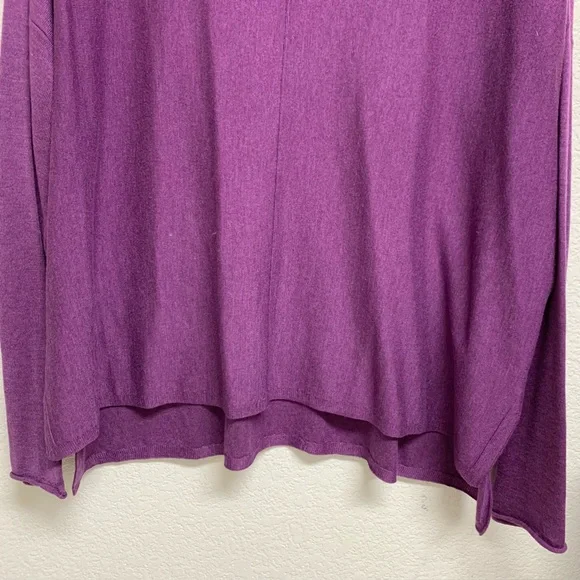 Eileen Fisher Purple Cotton Silk Blend Oversized Sweater Top Sz L Laggenlook - Picture 4 of 10